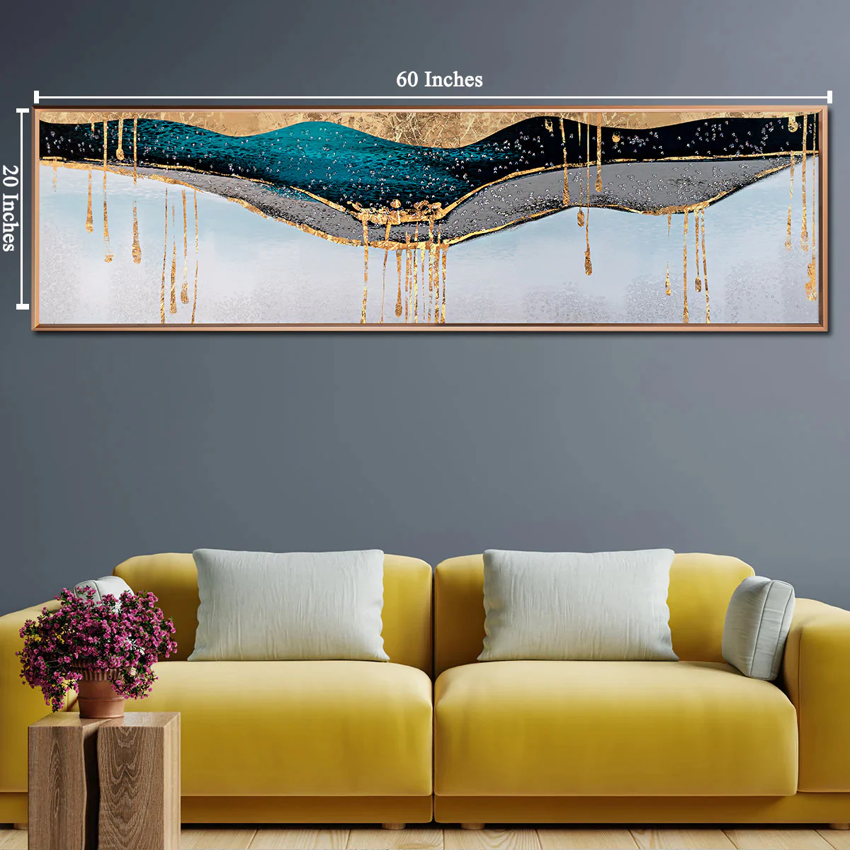 Splash of Color Framed Crystal Glass Painting modern Art - Image 4