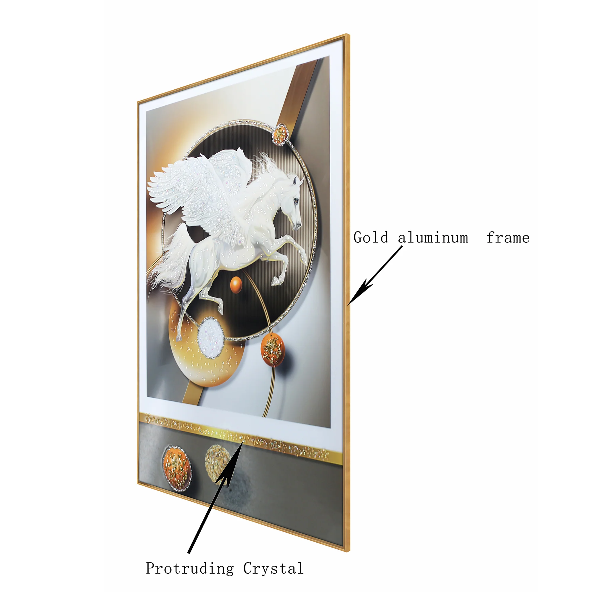 Starry Stallion Crystal Glass Decorative Wall Paintings for Living Room - Image 3