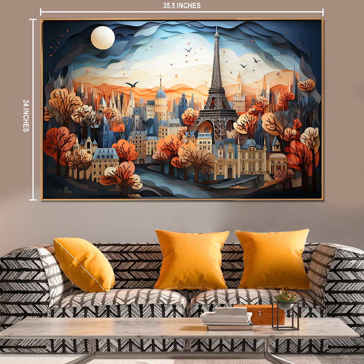 Tapestry of Paris and the Eiffel Tower Canvas Painting - Image 2