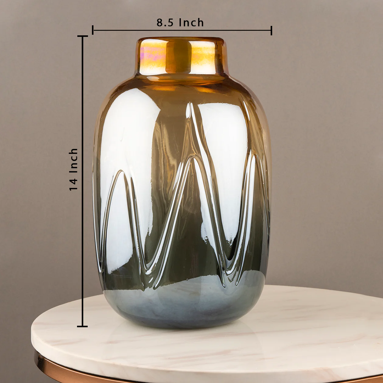 The Autumn Country Jar Handblown Glass Decorative Vase - Pair - Image 3