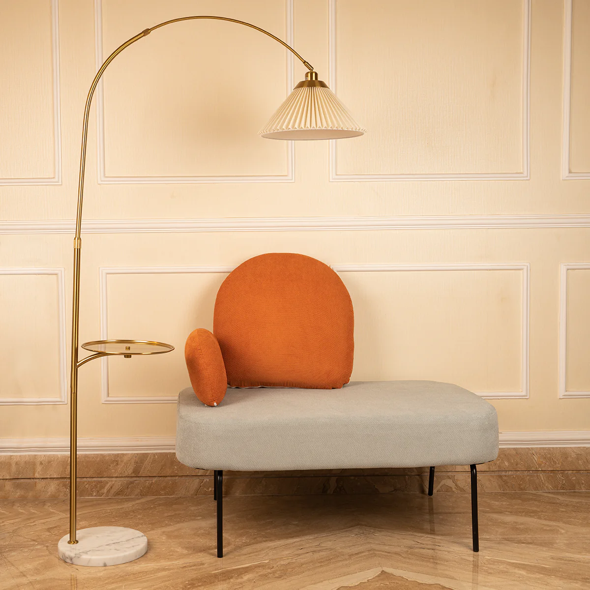 The Bay Area Arc Shaped Floor Lamp and Accent Table ( With Wireless Charging Table) - Image 4
