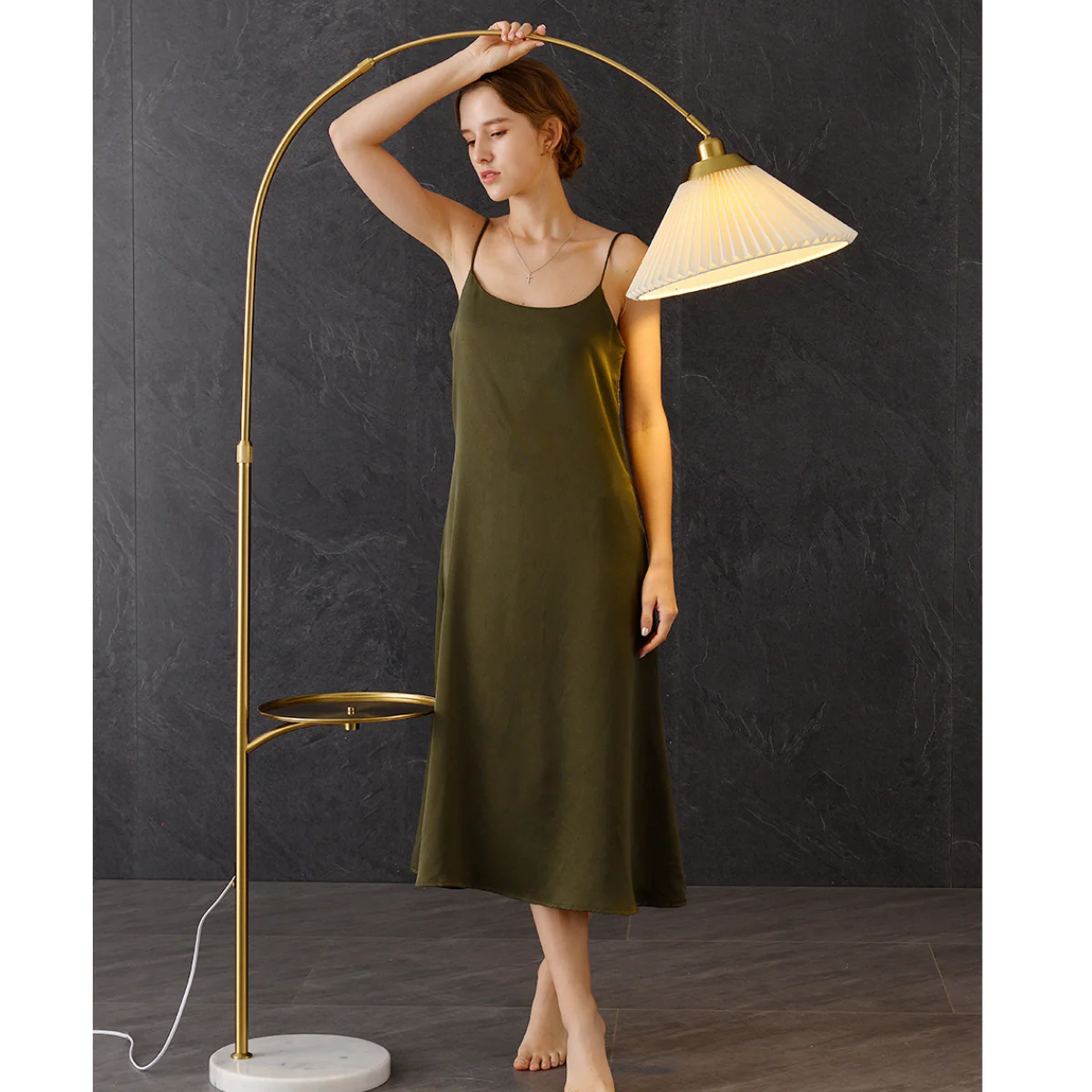 The Bay Area Arc Shaped Floor Lamp and Accent Table ( With Wireless Charging Table) - Image 8