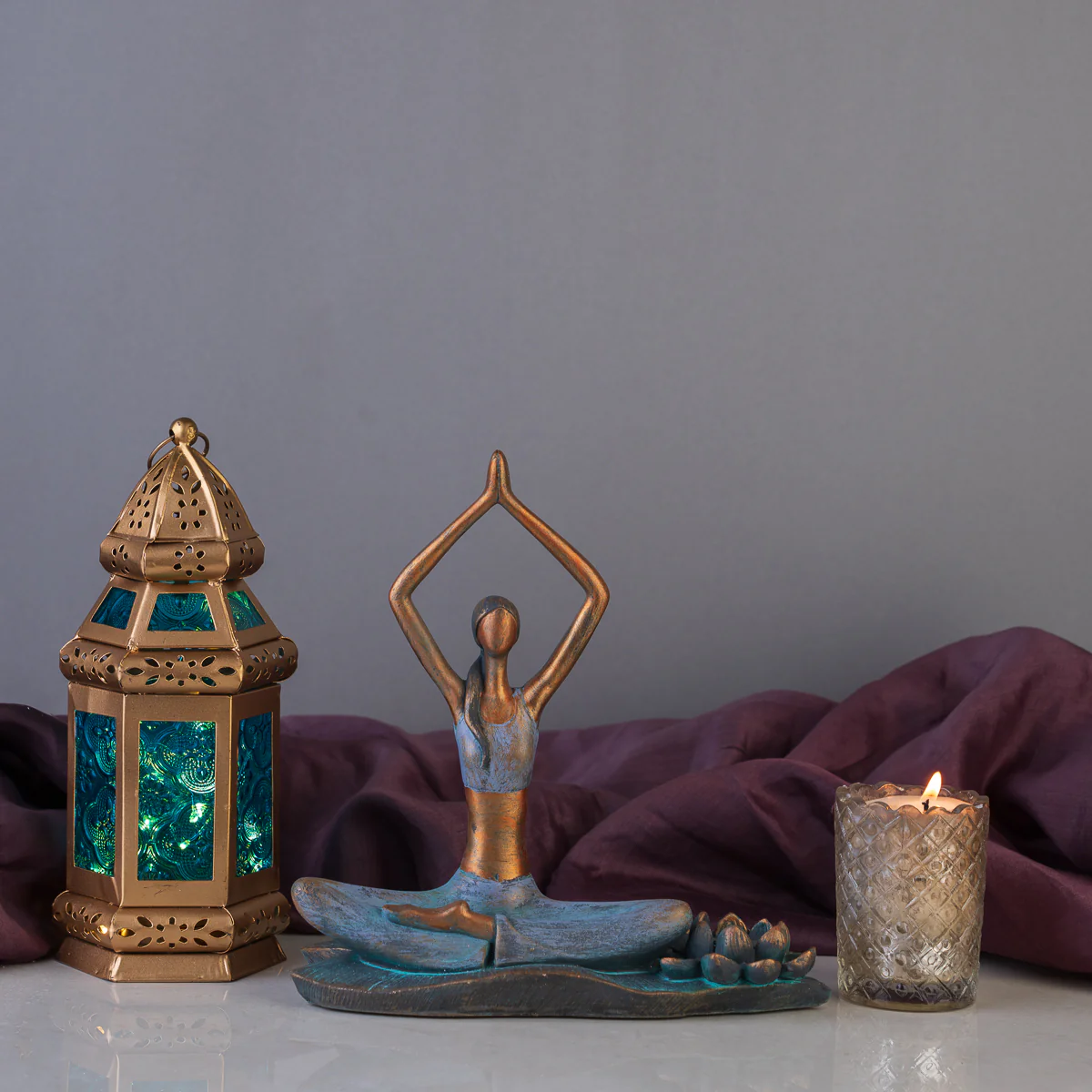 The Blissful Yogi Table Decoration Showpiece (BLUE) - Image 2