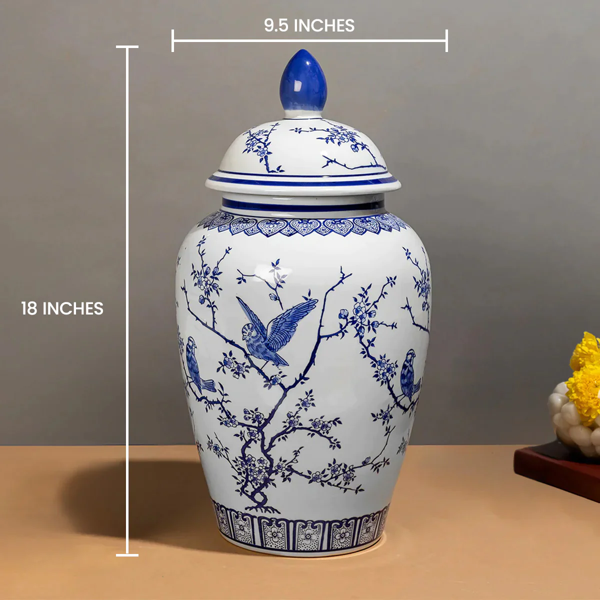 The Casablanca Chevron Decorative Ceramic Vase And Showpiece (white) - BIG - Image 2
