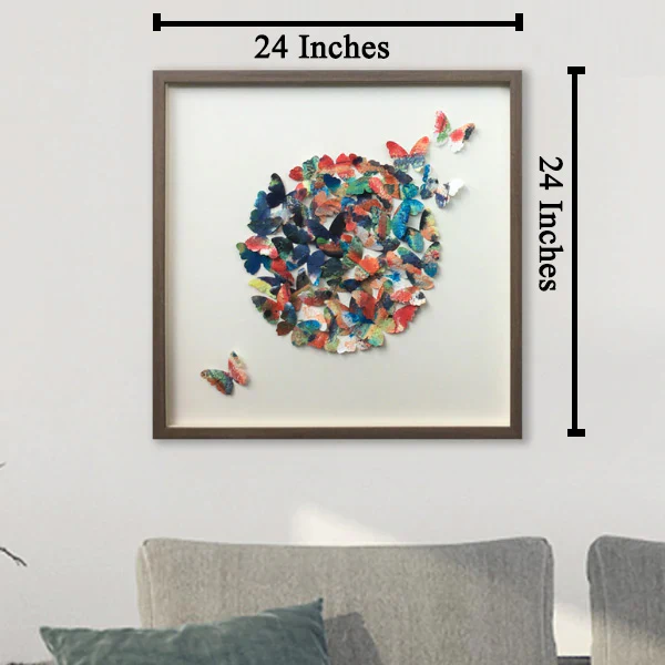 The Colourful Tropical Butterfly Kaleidoscope Shadow Box Wall Decoration Piece - Image 2