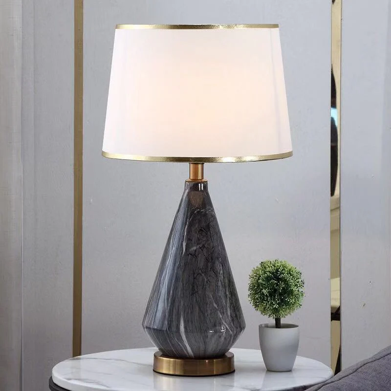 The Grey Quartz Marble Decorative Ceramic Table Lamp - Image 4