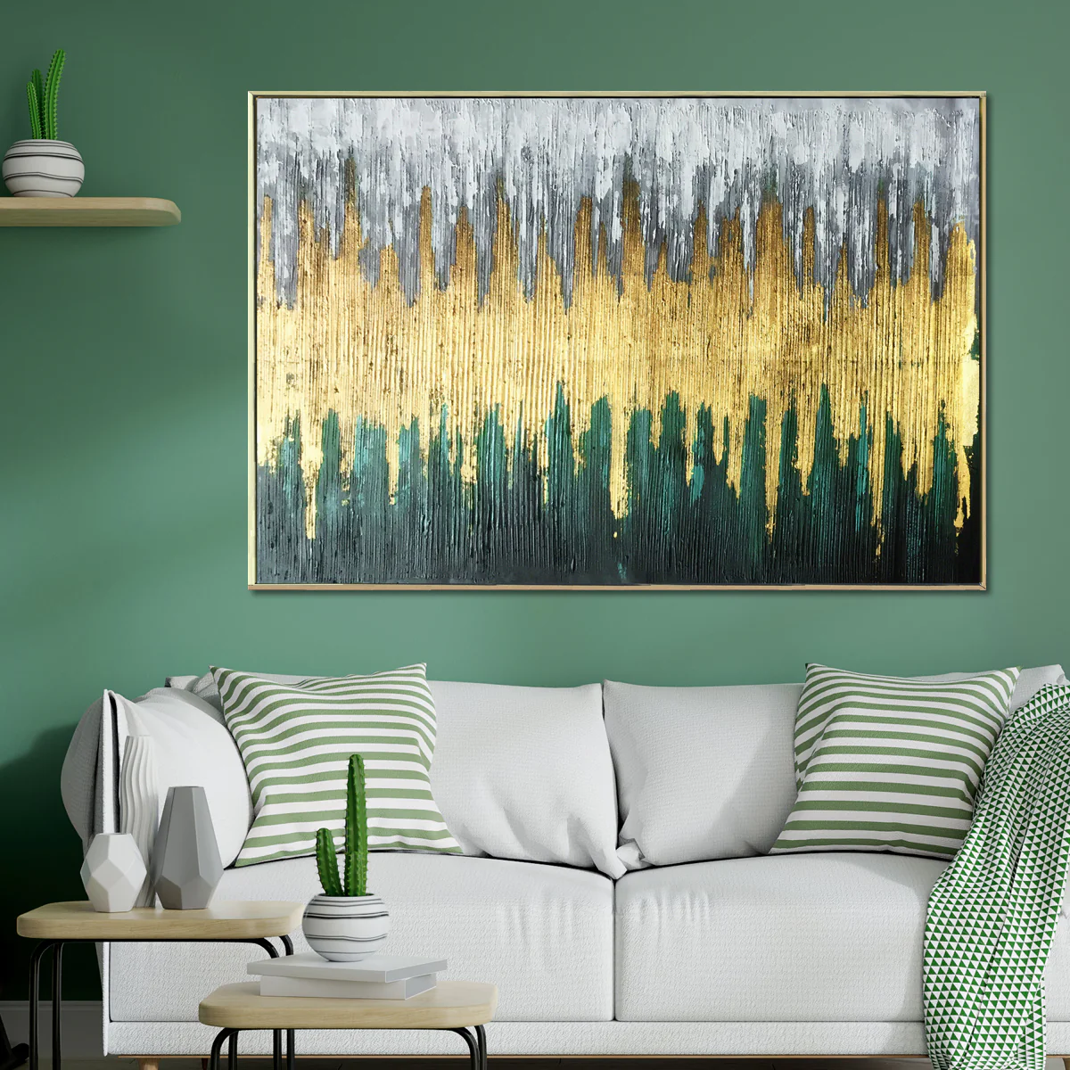 The Natures Love Melting Pot 100% Hand Painted Wall Painting (With Outer Floater Frame)