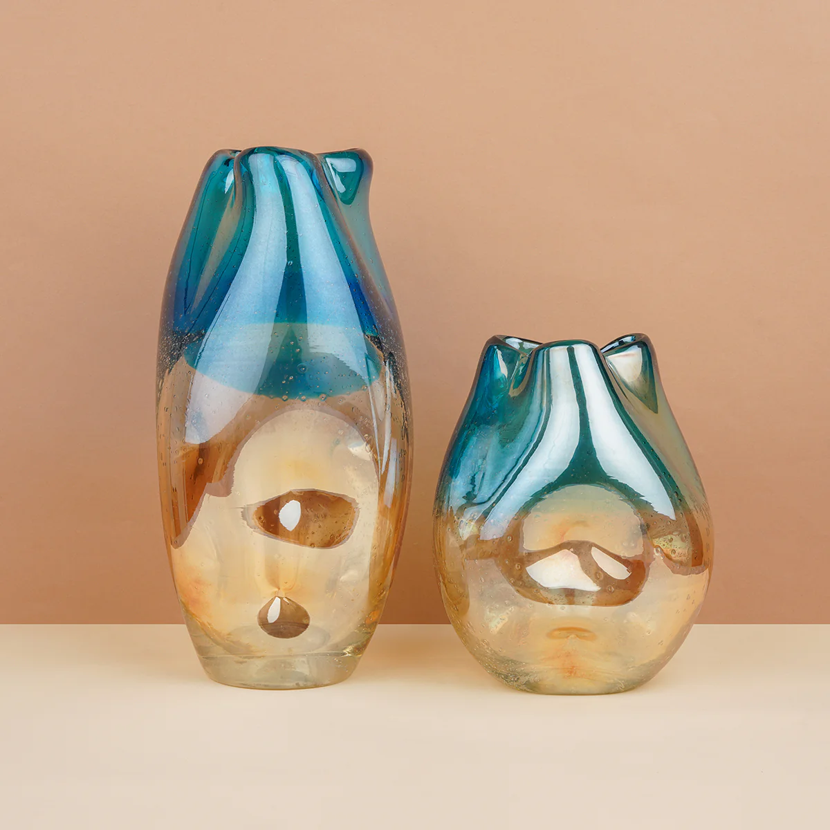 The Ombre Handblown Glass Decorative Vase - Set of 2 - Image 2