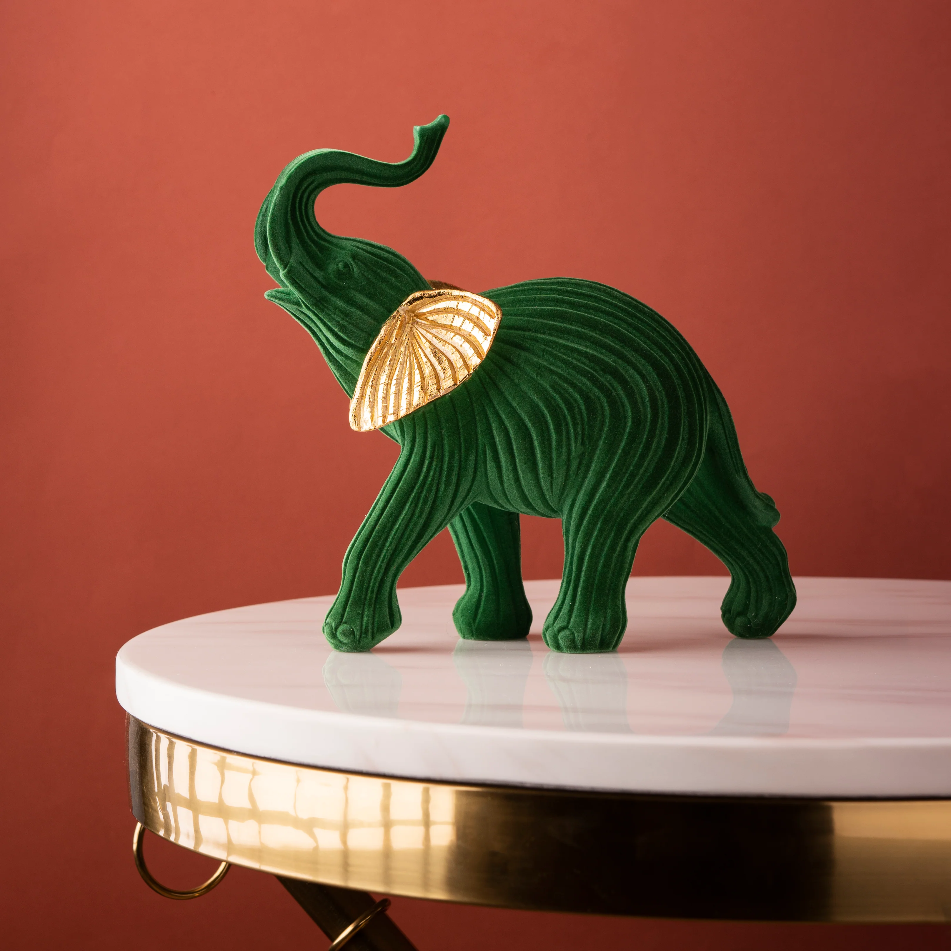 The Royal Velvet Elephant Table Decoration Showpiece - Small - Image 2
