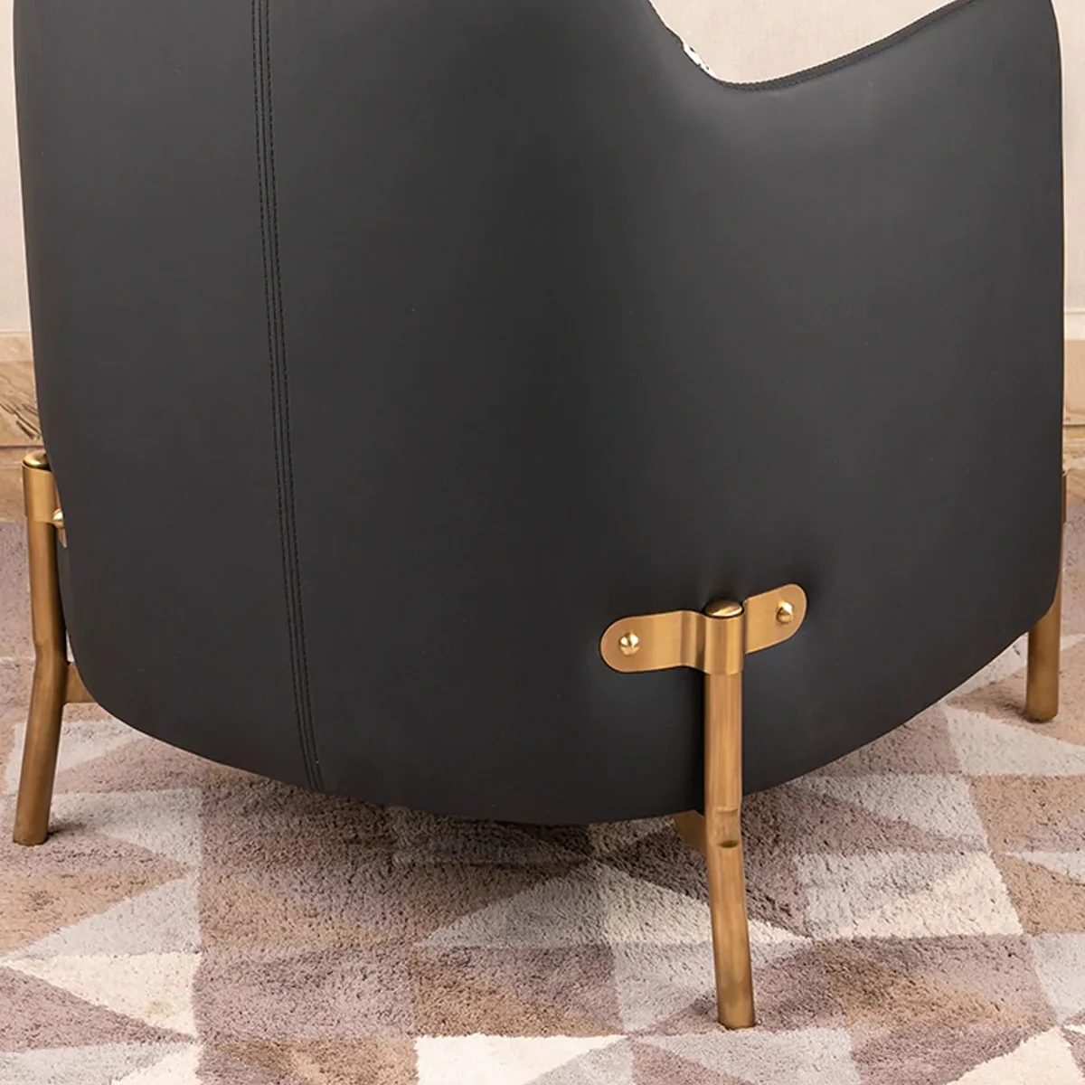 The Scottish Plaid Accent Lounge Chair (Stainless Steel) - Black - Image 4