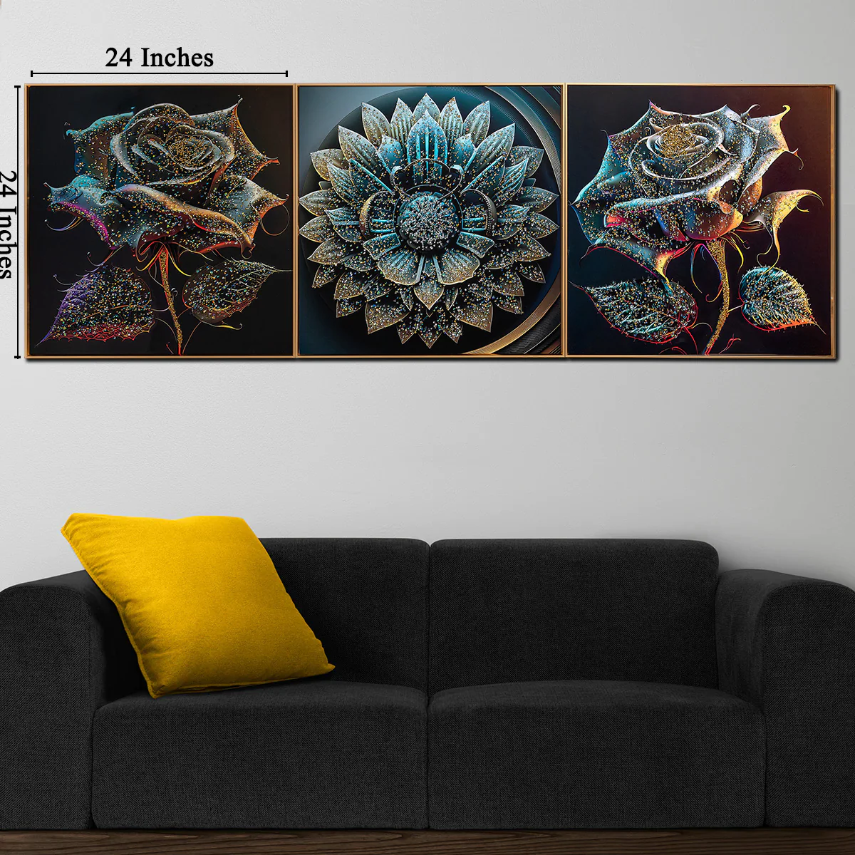 The Urban Chakra Crystal Glass Wall Paintings For Wall Decoration at Home - Set of 3 - Image 4