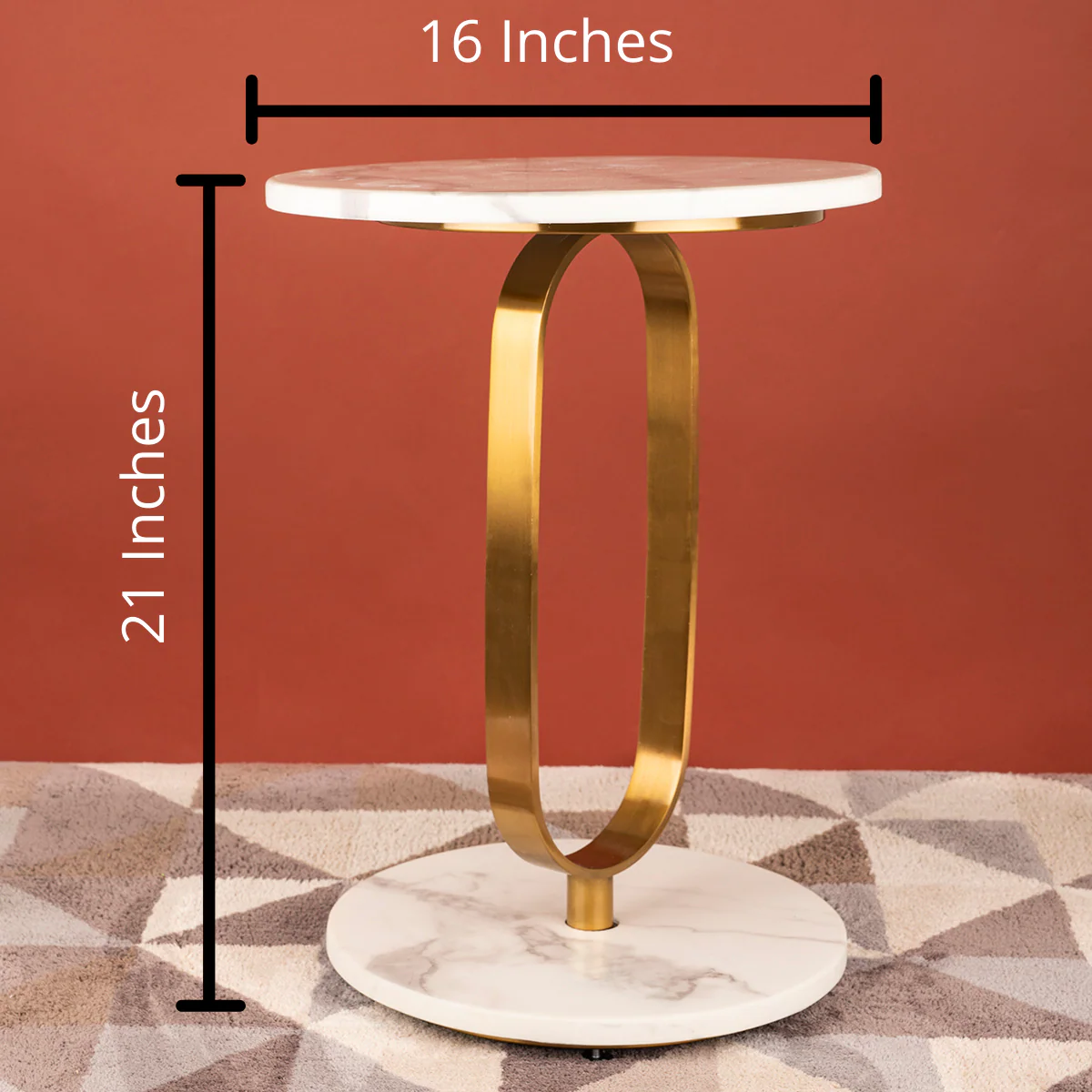 The Zen Aura Dual Marble Accent Table - (Stainless Steel) - Image 2