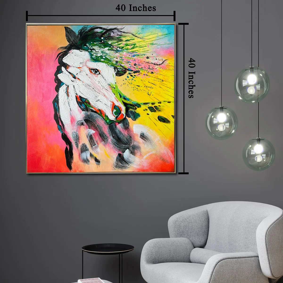 The Third Eye Awakening 100% Hand Painted Colorful Wall Painting for Home Wall (40 x 40 Inches) - Image 2