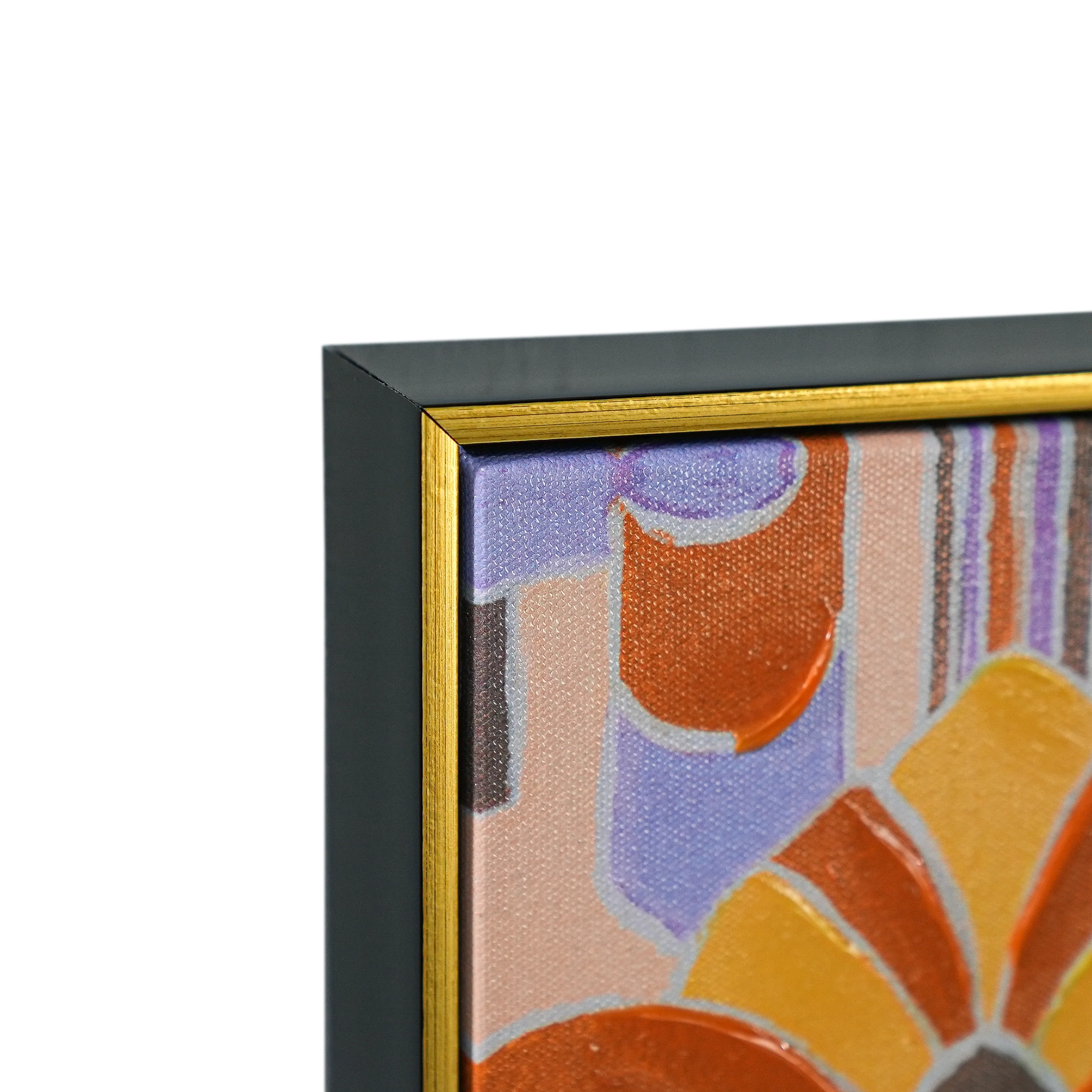 Tiger in Retro Bloom by Heather Perry 100% Hand Painted Wall Painting (With Outer Floater Frame frame) ( 35.5 x 23.5 Inches ) - Image 11