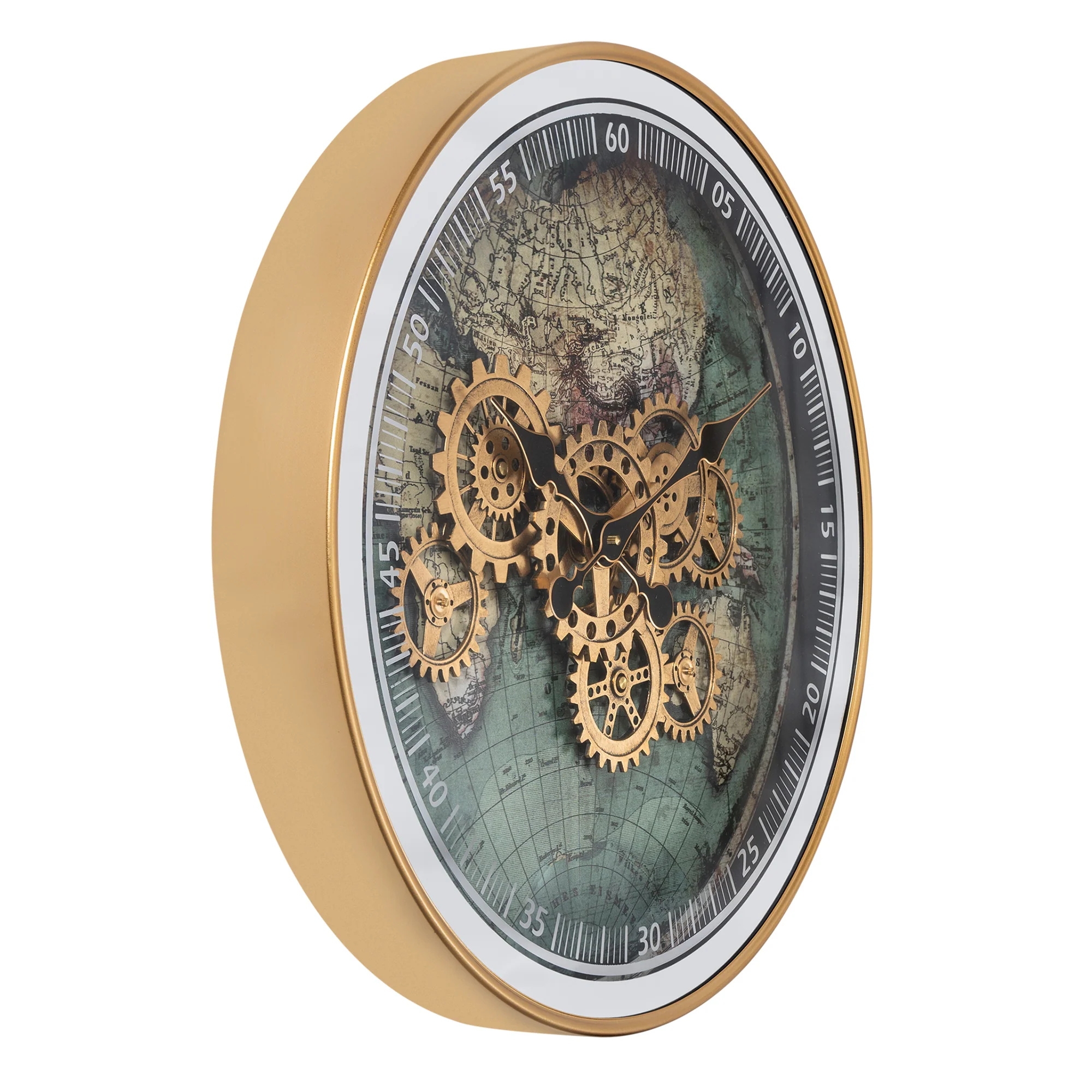 Timeless World Luxury Designer Wall Clock For Living Room With Moving Gear Mechanism Buy Wall Clock Online - BIG (Steel Body) - Image 3