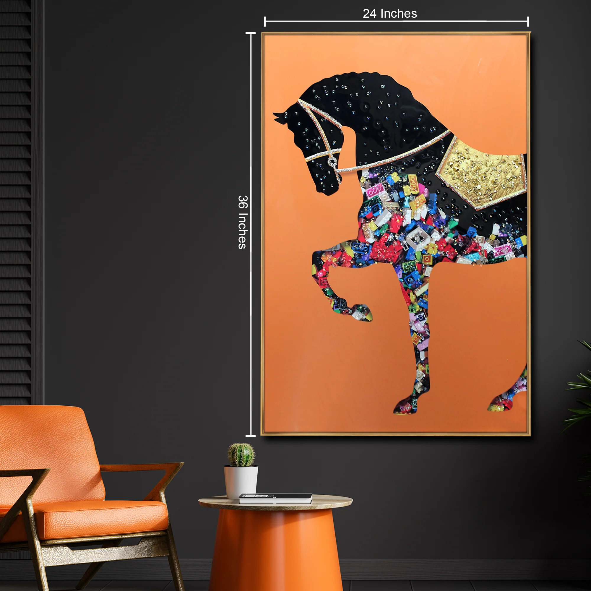 Tranquil Equine Oasis Crystal Glass Colorful Paintings for Living Room & Wall Decoration items - Image 2