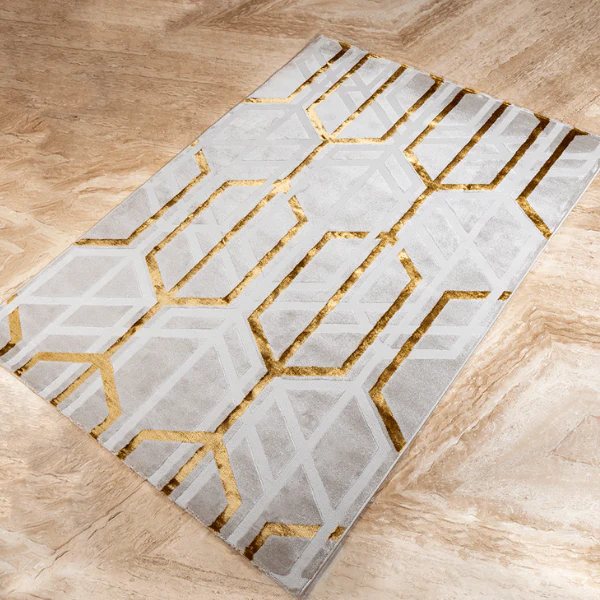 Tulum Brown & White Geometric Rug (5 X 7.5 Feet) - Image 2