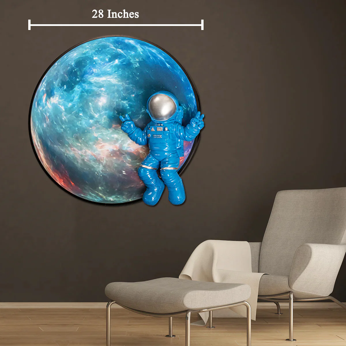 Universe Astronaut Shadow Box Wall Decoration Piece - Blue - Image 3