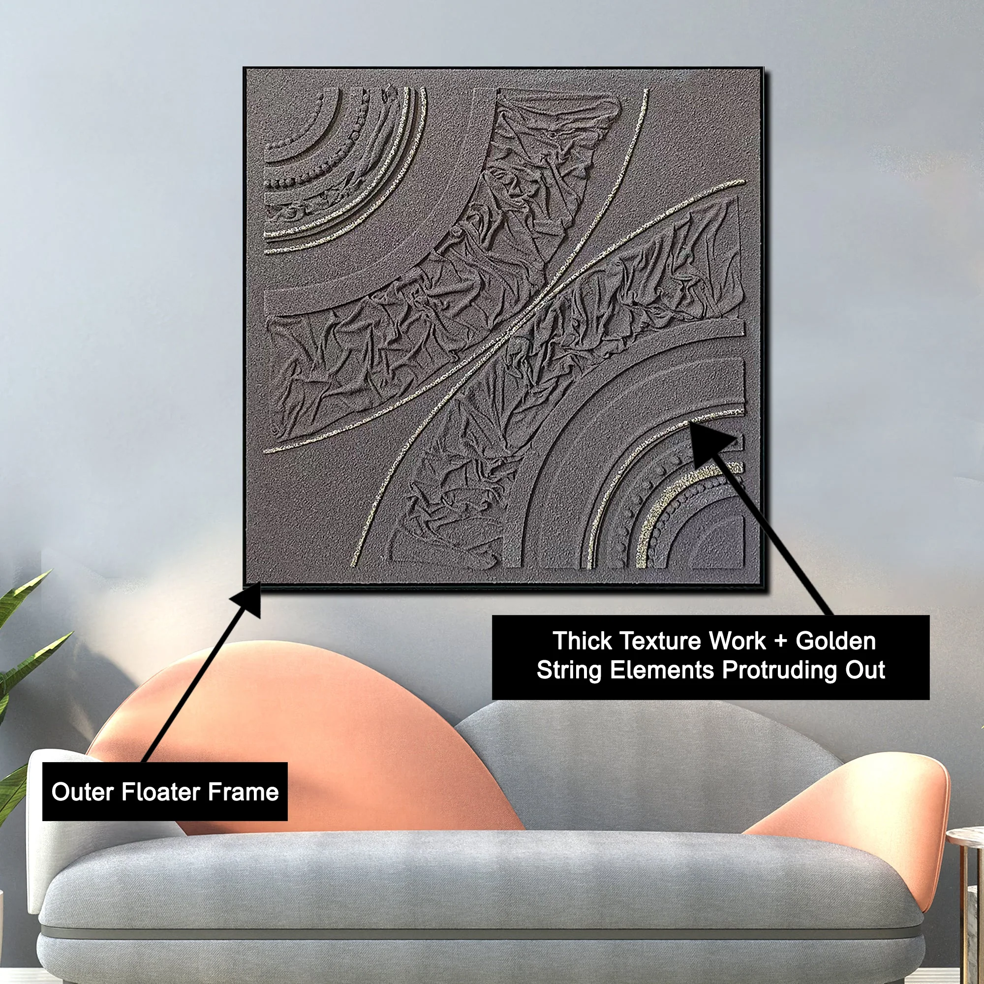 Urban Grace Modern Wall Art (40 x 40 Inches) - Image 3