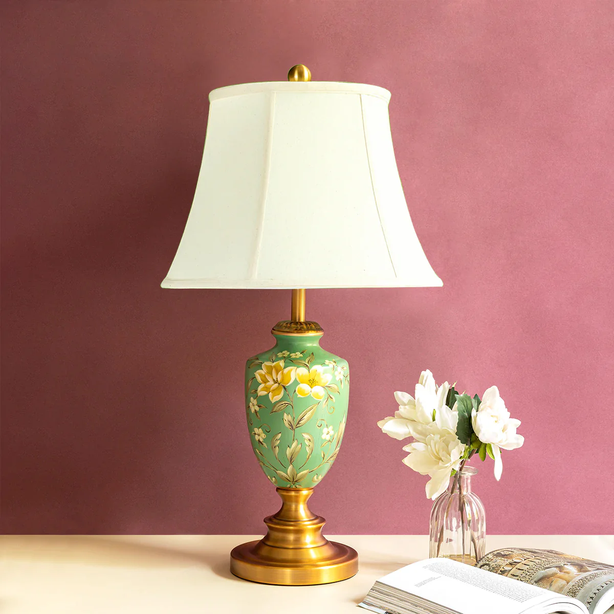 Vonka Persian Style Ceramic & Stainless Steel Lamp - Image 2