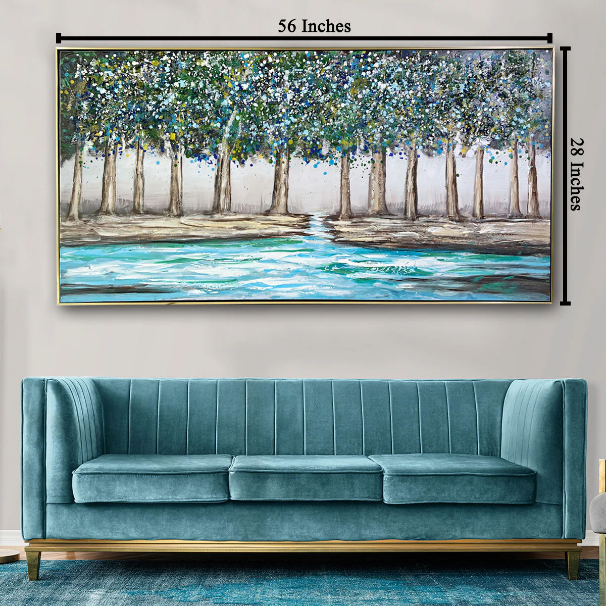 Weathering the Storm Tree of Life 100% Hand Painted Wall Painting (With Outer Floater Frame) - Image 3