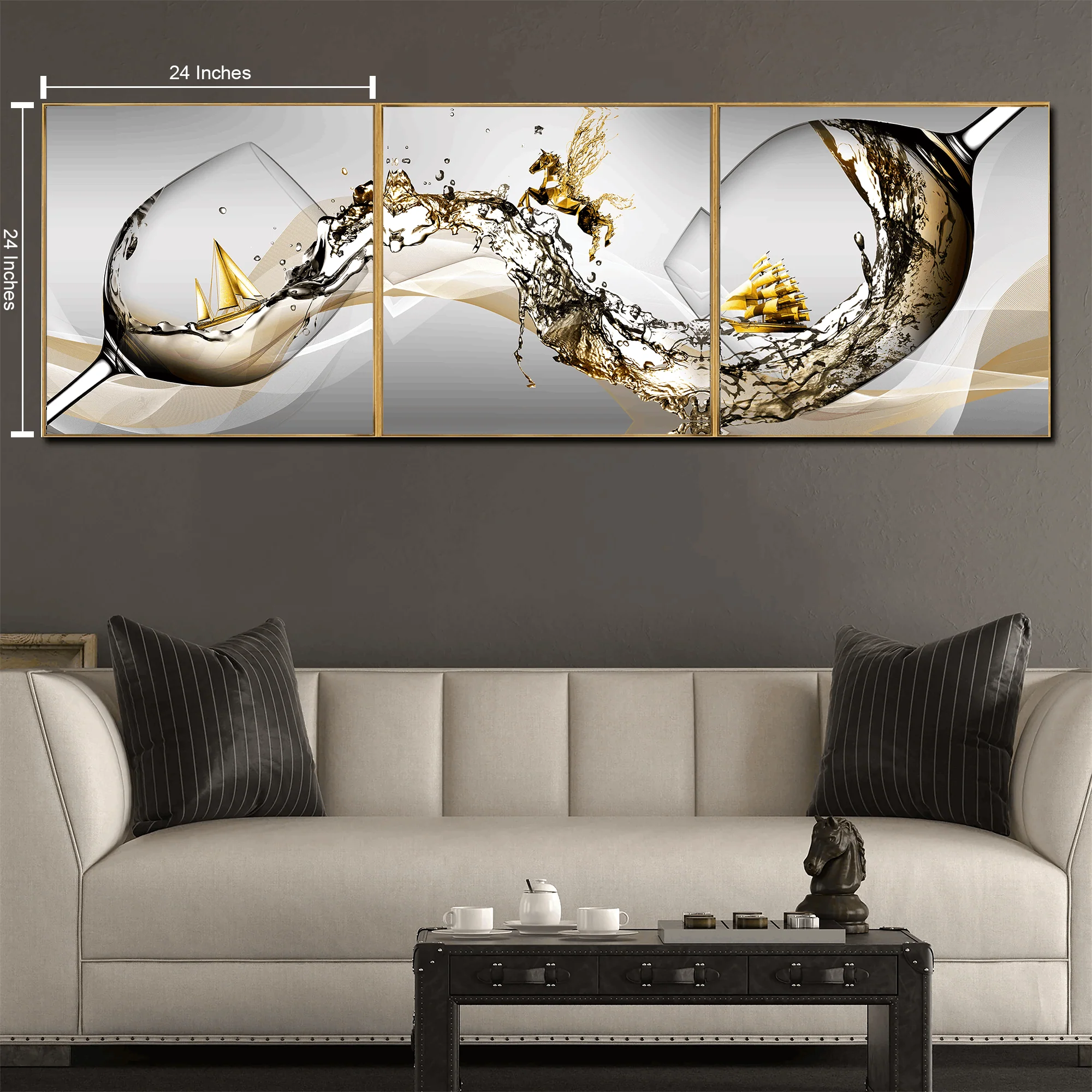 Wine Symphony Canvas Print - Set Of 3 - Image 2